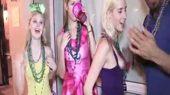 Party girls enjoying the dick during teen porno