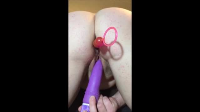 Horny amateur milf housewife orgasms with dildo and beads for friends