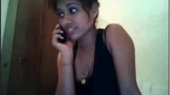 Desi girl on cam with phone